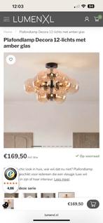 Plafondlamp Decora 12-lichts met amber glas, Huis en Inrichting, Lampen | Plafondlampen, Ophalen, Zo goed als nieuw, Glas