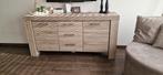 ZGAN Dressoir grijs/eiken 180 breed, Ophalen, 150 tot 200 cm, Zo goed als nieuw, 25 tot 50 cm