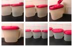 Tupperware kan sapkan waterkan schenkkan klepdeksel cerise, Verzenden, Gebruikt, Beker of Kan