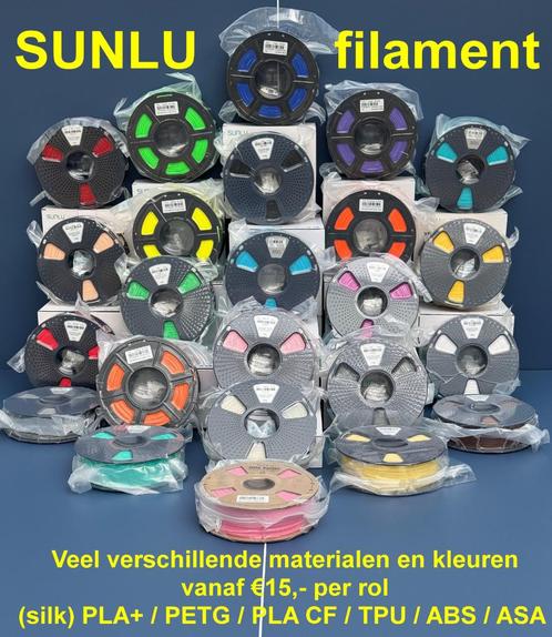 Sunlu Filament PLA+ / silk PLA+ / PLA CF / PETG / TPU / ABS, Computers en Software, 3D-printerbenodigheden, Nieuw, Ophalen of Verzenden