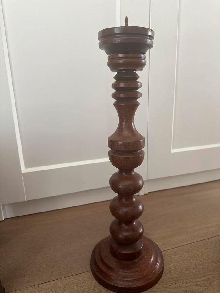 Houten Kandelaar - Klassiek Design, Huis en Inrichting, Woonaccessoires | Kandelaars en Kaarsen, Zo goed als nieuw, Kandelaar