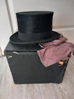 Zwarte hoge hoed met handschoenen, Kleding | Heren, Hoeden en Petten, Ophalen of Verzenden, Zo goed als nieuw, 57 cm (M, 7⅛ inch) of minder