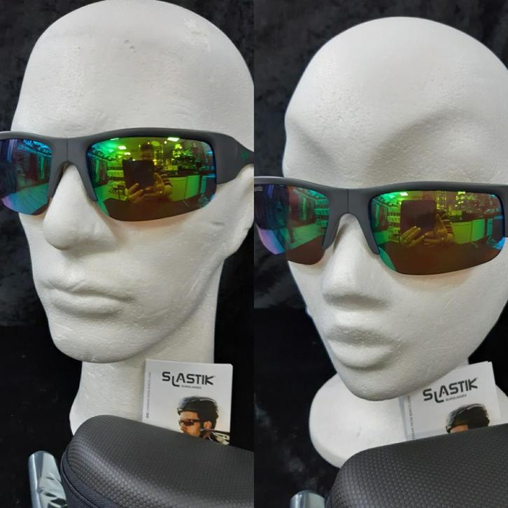 Slastik zwart groene  sportzonnebril, Sport en Fitness, Skiën en Langlaufen, Nieuw, Overige typen, Skiën, Overige merken, Minder dan 100 cm