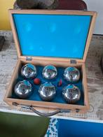 Jeu de boules set in houten kist vintage, Sport en Fitness, Bowlen, Ophalen, Gebruikt, Bal