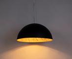Prijs Verlaagd 3 industriële hanglampen zwart met goud 70 cm, Ophalen, Zo goed als nieuw, Kunststof, 75 cm of meer