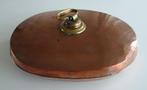 Vintage Ovalen Rood Koperen Warmwater Kruik met Messing Dop, Antiek en Kunst, Ophalen, Koper