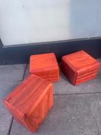 3 Hardhouten klossen Padouk, Doe-het-zelf en Verbouw, Hout en Planken, Ophalen, Nieuw, 50 mm of meer, Balk