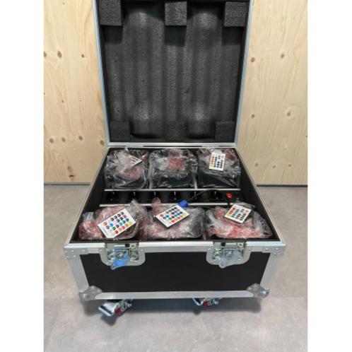 Set van 6 DJLicht uplichts inclusief oplaadbare flightcase, Muziek en Instrumenten, Licht en Laser, Nieuw, Licht, Geluidgestuurd