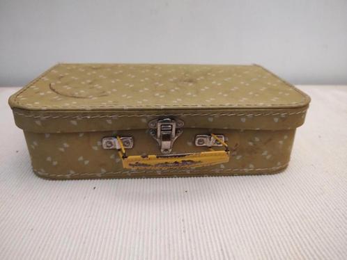 K421 VINTAGE zwarte jaren 70 kinder koffer geperst karton, Sieraden, Tassen en Uiterlijk, Koffers, Gebruikt, Overige materialen