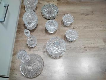 Mooie partij kristal glazen schaaltjes en karften zie foto  beschikbaar voor biedingen