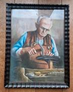 Krijttekening Schoenmaker, Jaren '30, Gesigneerd, Ophalen of Verzenden
