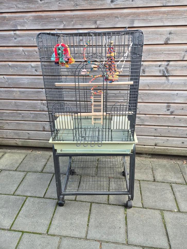 Grote papegaaien/parkietenkooi, Dieren en Toebehoren, Vogels | Hokken en Kooien, Vogelkooi, Metaal, Ophalen