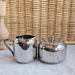 RVS roomstelletje suikerpot met roomkannetje, Overige materialen, Overige typen, Ophalen of Verzenden, Zo goed als nieuw