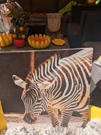 Zebra op canvas op houten frame, Antiek en Kunst, Kunst | Schilderijen | Modern, Ophalen of Verzenden