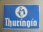 EMAILLE DEURPOST BORDJE"THURINGIA VERZEKERINGEN"UIT JAREN 30, Ophalen of Verzenden, Zo goed als nieuw, Reclamebord