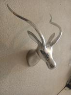 Aluminium hertenkop wanddecoratie | muurbeeld, Ophalen of Verzenden, Zo goed als nieuw