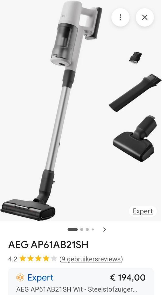 AEG steelstofzuiger. AP61AB21SH, Witgoed en Apparatuur, Stofzuigers, Zo goed als nieuw, Stofzuiger, Reservoir, Ophalen