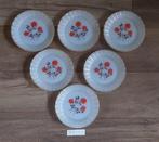 6 Jordaan stijl Kitsch vintage wit/goud/rozen borden 17,5, Huis en Inrichting, Keuken | Servies, Ophalen of Verzenden, Zo goed als nieuw