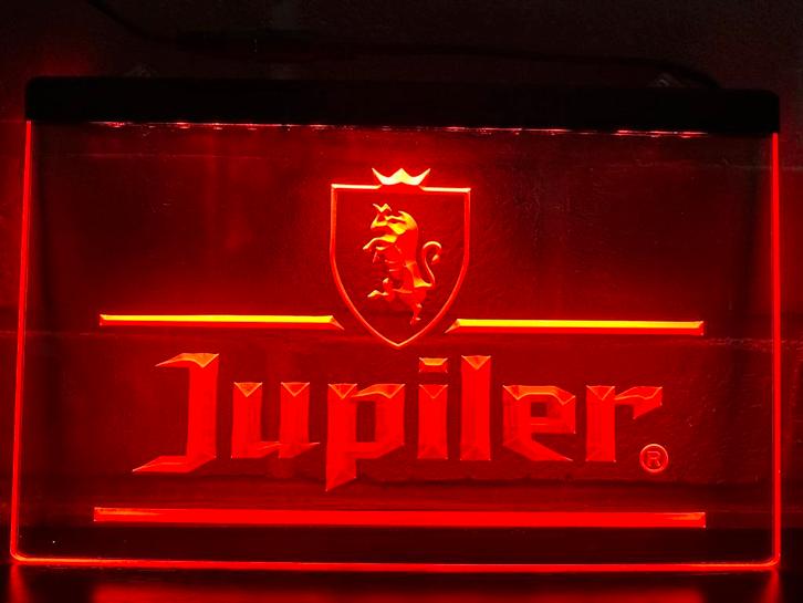 Led Lichtbord JUPILER 3d neon look, Verzamelen, Biermerken, Nieuw, Reclamebord, Plaat of Schild, Jupiler, Ophalen of Verzenden