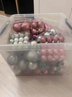 Kerstballen kunststof zilver en roze, Diversen, Kerst, Verzenden, Zo goed als nieuw