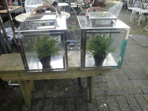 2 grote lantaarns roestvrij staal, Huis en Inrichting, Keuken | Keukenbenodigdheden, Nieuw, Ophalen of Verzenden