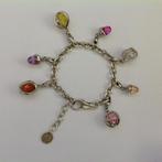 Prachtige Ti Sento zilveren bedelarmband met 7 bedels, Sieraden, Tassen en Uiterlijk, Armbanden, Ophalen of Verzenden, Zo goed als nieuw