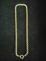 14 krt. 585 gouden jasseron choker ketting met grote veeri, Sieraden, Tassen en Uiterlijk, Kettingen, Ophalen of Verzenden, Zo goed als nieuw