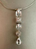PANDORA zilveren ketting hanger strass, Met strass, Ophalen of Verzenden, Zo goed als nieuw, Zilver