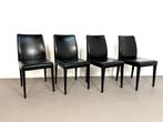 Postmoderne leren LIZ eetkamerstoelen,Poltrona, Italië, 90s., Ophalen, Gebruikt, Zwart