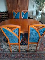Kersenhout tafel + stoelen, Ophalen, Zo goed als nieuw, 4 tot 6 stoelen