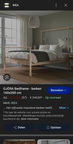 Gjora bedframe Berkenhout 160x200, Huis en Inrichting, Slaapkamer | Bedden, Ophalen, Tweepersoons, Zo goed als nieuw, 200 cm