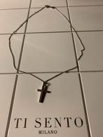Ti Sento ketting met hanger kruisje, Sieraden, Tassen en Uiterlijk, Kettingen, Verzenden, Zo goed als nieuw, Zilver, Met hanger