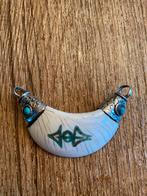 Vintage Hanger met Steen en Zilver, Sieraden, Tassen en Uiterlijk, Kettingen, Gebruikt, Wit, Ophalen of Verzenden, Met edelsteen