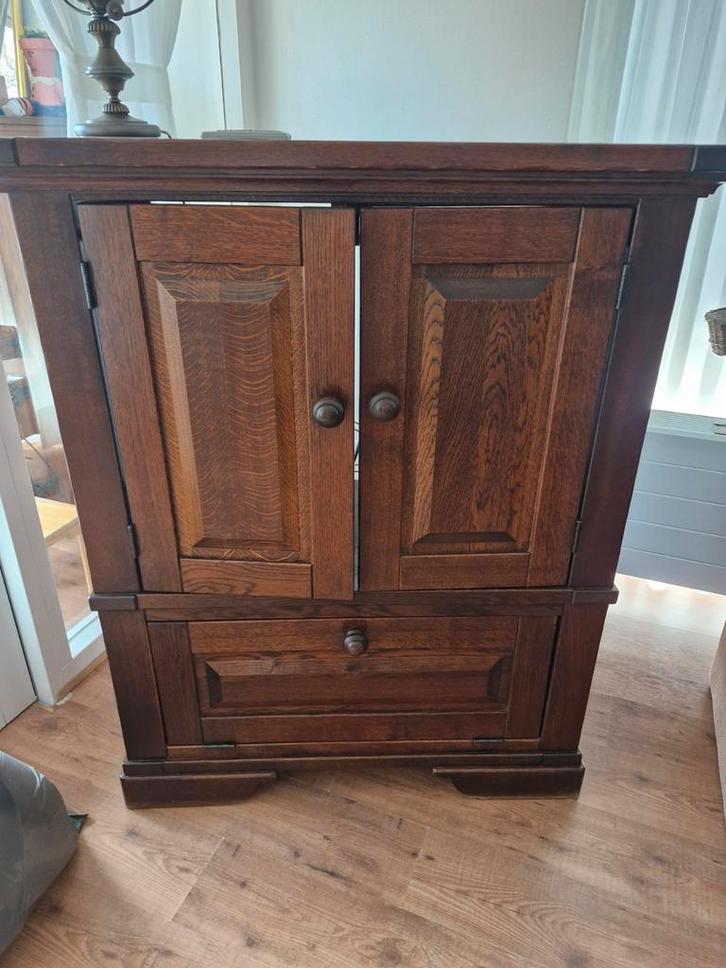 Diverse antieke Donker Eiken Meubels, Huis en Inrichting, Kasten | Dressoirs, Gebruikt, 50 tot 100 cm, 25 tot 50 cm, Met lade(s)