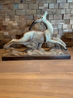 Antiek keramiek beeld Springend Hert, Antiek en Kunst, Kunst | Beelden en Houtsnijwerken, Ophalen of Verzenden