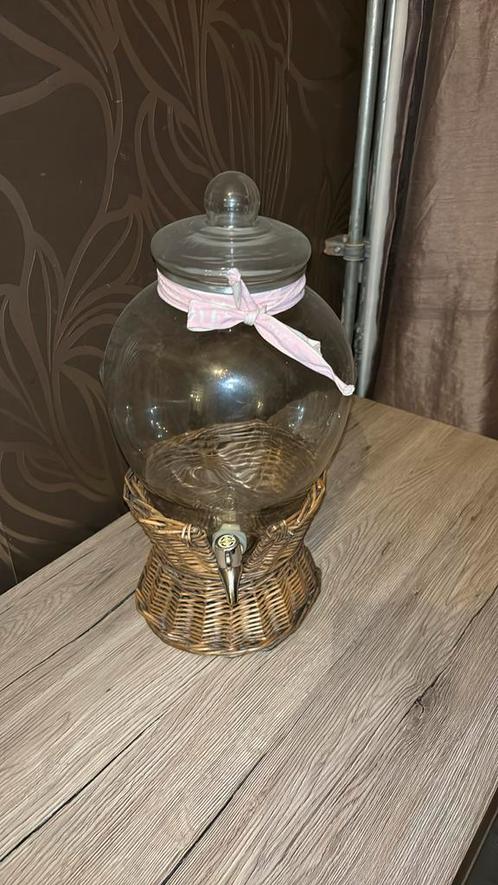 Mooie glazen drankdispenser, Huis en Inrichting, Woonaccessoires | Etagères, Zo goed als nieuw, Ophalen of Verzenden