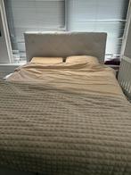 Boxspring 160x200 beige met hoofdboord, Ophalen, Beige, Tweepersoons, Zo goed als nieuw