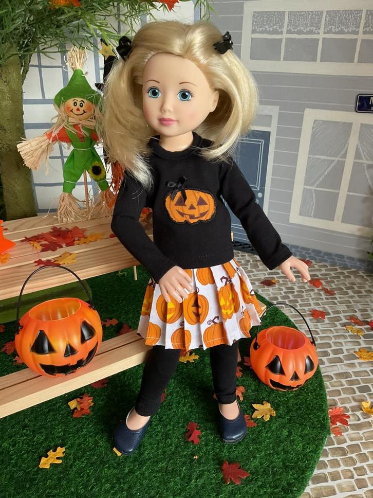 Jolina Ballerina: kleding, Halloween shirtje/ rokje /legging, Kinderen en Baby's, Speelgoed | Poppen, Nieuw, Overige typen, Ophalen of Verzenden