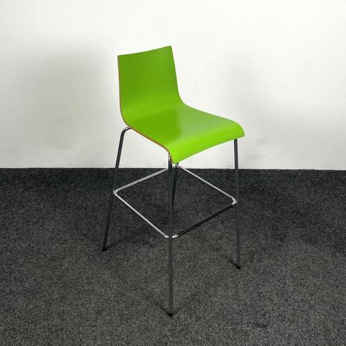 Groene Barkruk - Houten Zitting, Huis en Inrichting, Barkrukken, Gebruikt, 1 kruk, Ophalen