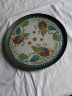 Mooie  antieke  plateel  onder schotel  28 cm gemerkt  de du, Antiek en Kunst, Antiek | Keramiek en Aardewerk, Ophalen of Verzenden