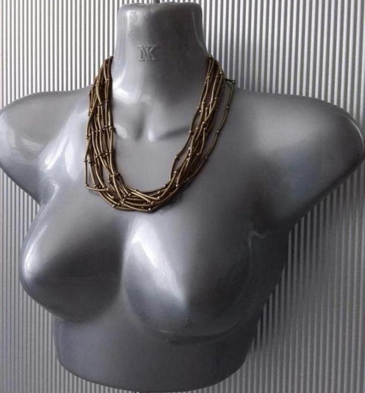 Manouk - ketting met buisjes en balletjes, Sieraden, Tassen en Uiterlijk, Kettingen, Nieuw, Overige materialen, Overige kleuren