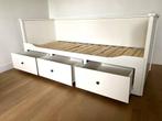 Ikea Hemnes uitschuifbaar bed / bedbank met laden, 90 cm, Gebruikt, 210 cm, Wit