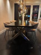 Eiken eettafel 300x100 met RVS onderstel, Huis en Inrichting, Tafels | Eettafels, Ophalen, 100 tot 150 cm, Eikenhout, 200 cm of meer