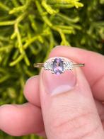Vintage ring amathist diamant, Ophalen of Verzenden, Zo goed als nieuw, 17 tot 18, Met edelsteen