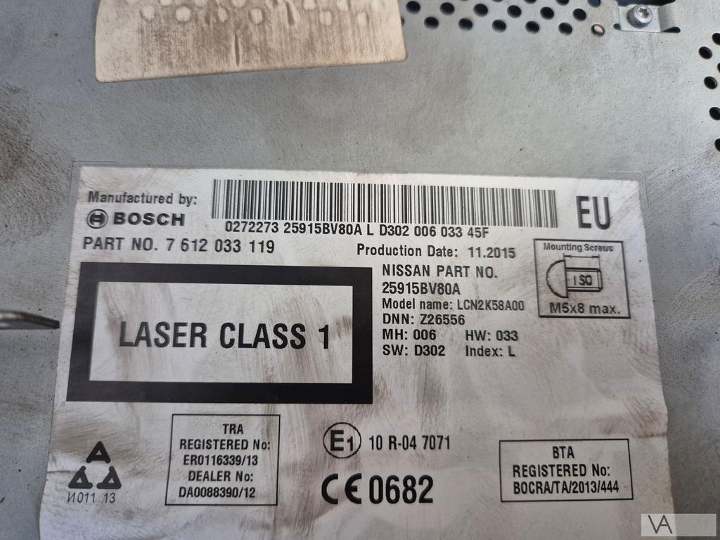 Nissan Juke / Note 2015 - 2019 navigatie radio 25915bv80a, Gebruikt, -, -, Ophalen of Verzenden