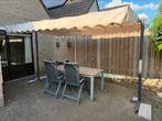 Tuinset met grote luifel, tafel en 6 tuinstoelen met kussens, Tuin en Terras, Tuinsets en Loungesets, Ophalen, Gebruikt, 6 zitplaatsen