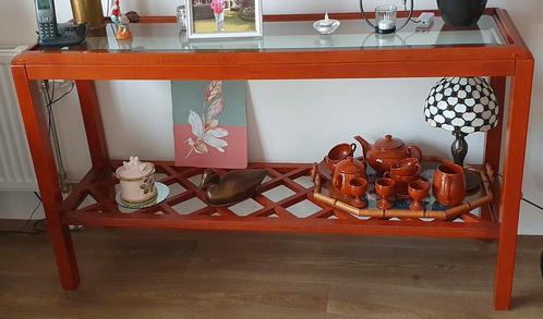 Side table lengte 126 cm., Huis en Inrichting, Tafels | Sidetables, Zo goed als nieuw, 25 tot 50 cm, Rechthoekig, Ophalen