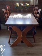 Eiken eettafel + 4 stoelen, Huis en Inrichting, Tafels | Eettafels, 50 tot 100 cm, Gebruikt, Rechthoekig, Ophalen