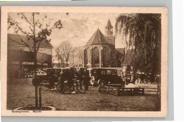 Bodegraven Markt uitg W. Karsen, Verzamelen, Ansichtkaarten | Nederland, Ongelopen, Zuid-Holland, 1920 tot 1940, Verzenden