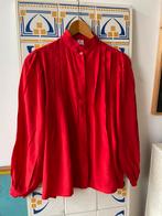 Zijde blouse vintage rood 42, Kleding | Dames, Blouses en Tunieken, Maat 42/44 (L), Ophalen of Verzenden, Zo goed als nieuw, Rood